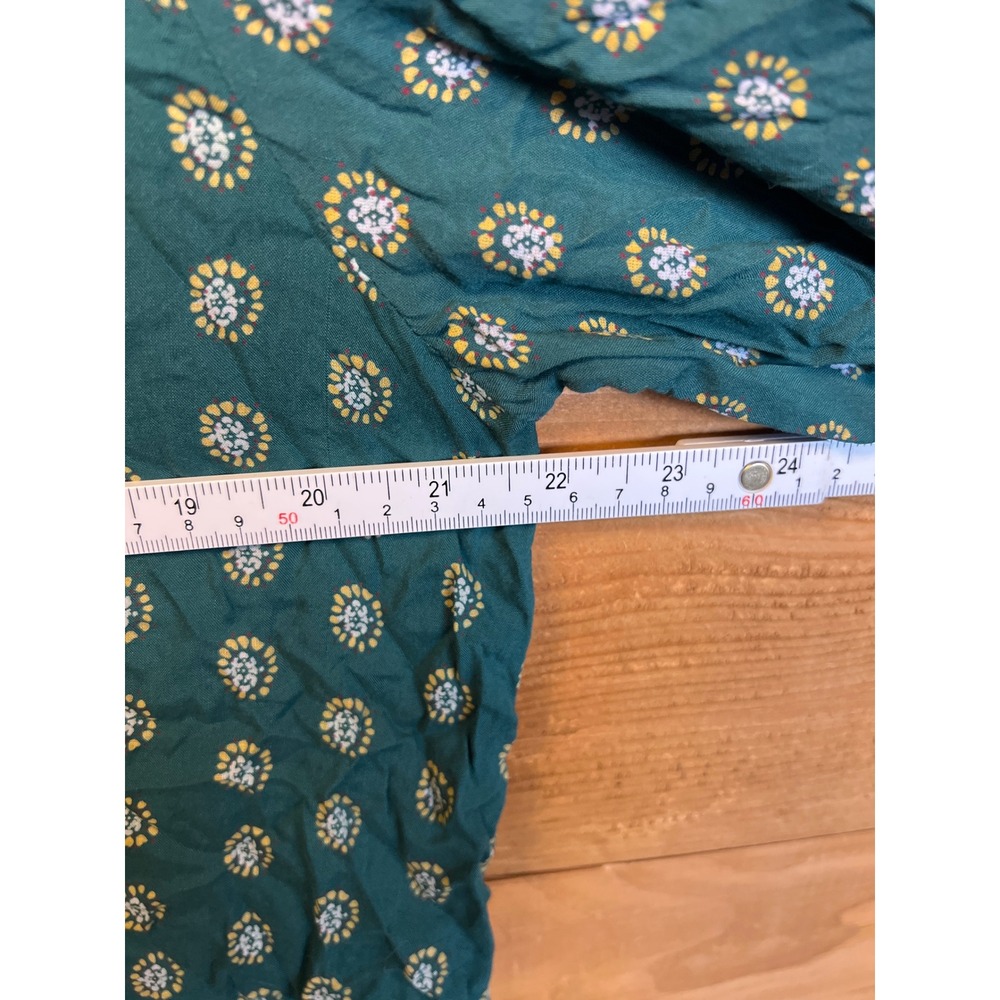 Maeve Teal Button-Front Tunic with Cream Paisley Print - Picture 2 of 9